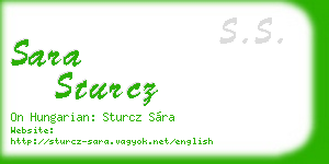 sara sturcz business card