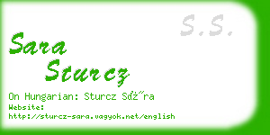 sara sturcz business card